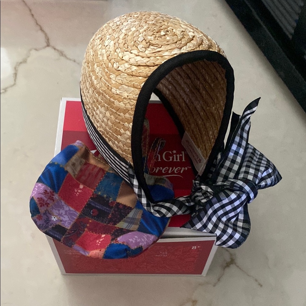 Patchwork and Straw Kids Bonnet